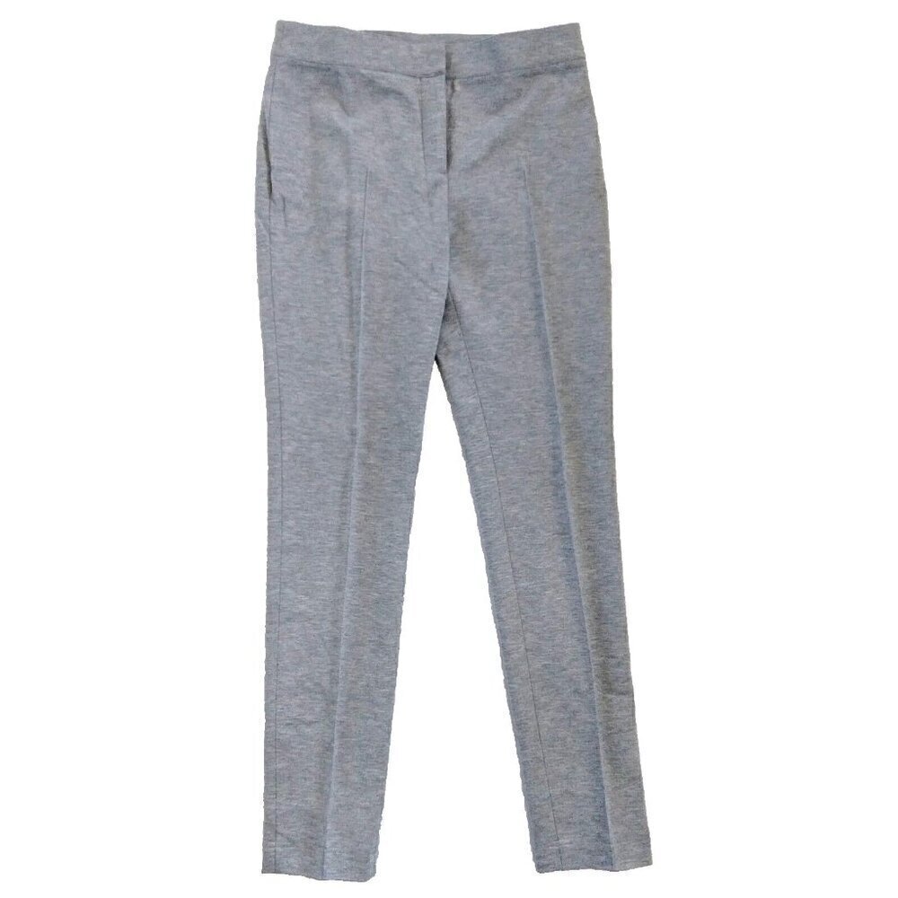 Akris Mara Slim Leg Stretch Jersey Pants Size 6 New Charcoal Gray Tapered Leg